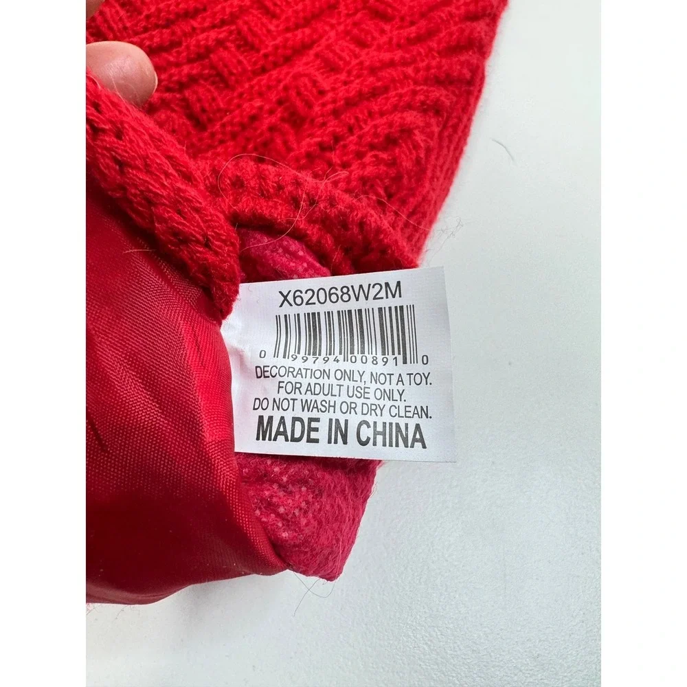 Holiday‎ Time Red Knit Christmas Stocking M Monogram 18